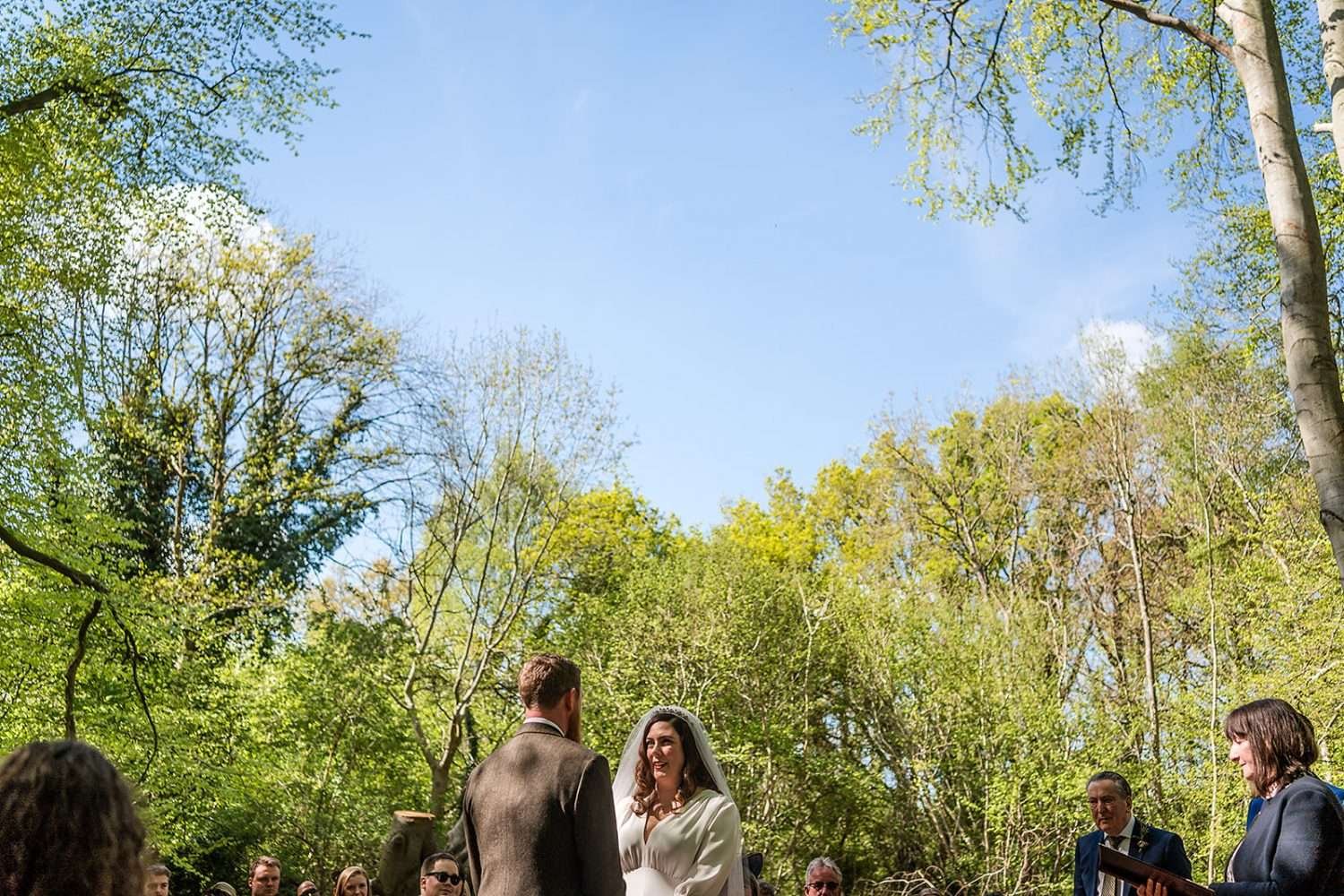 outdoor ceremony at wellington wood wedding