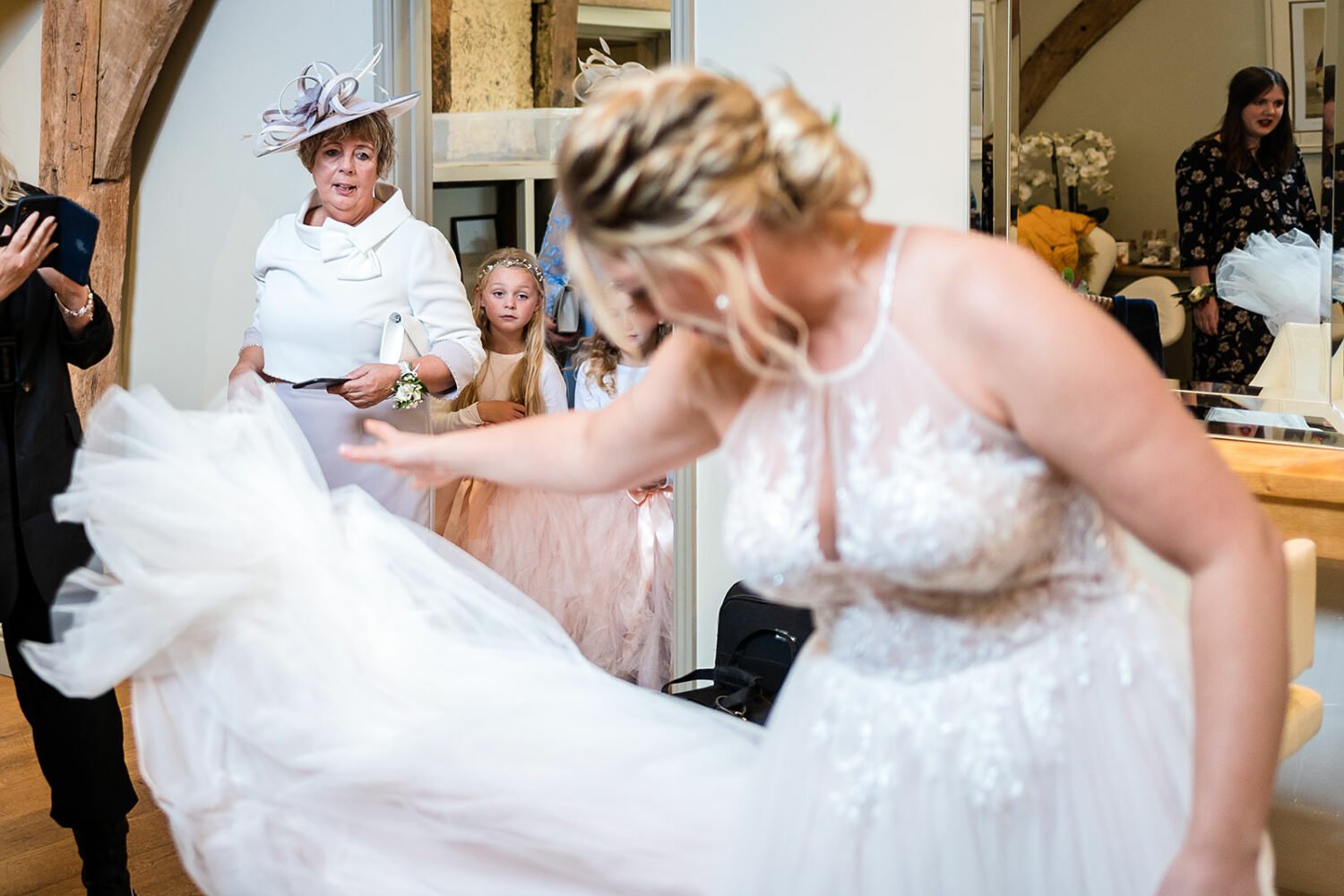 Bride gets ready at Easton grange wedding venue