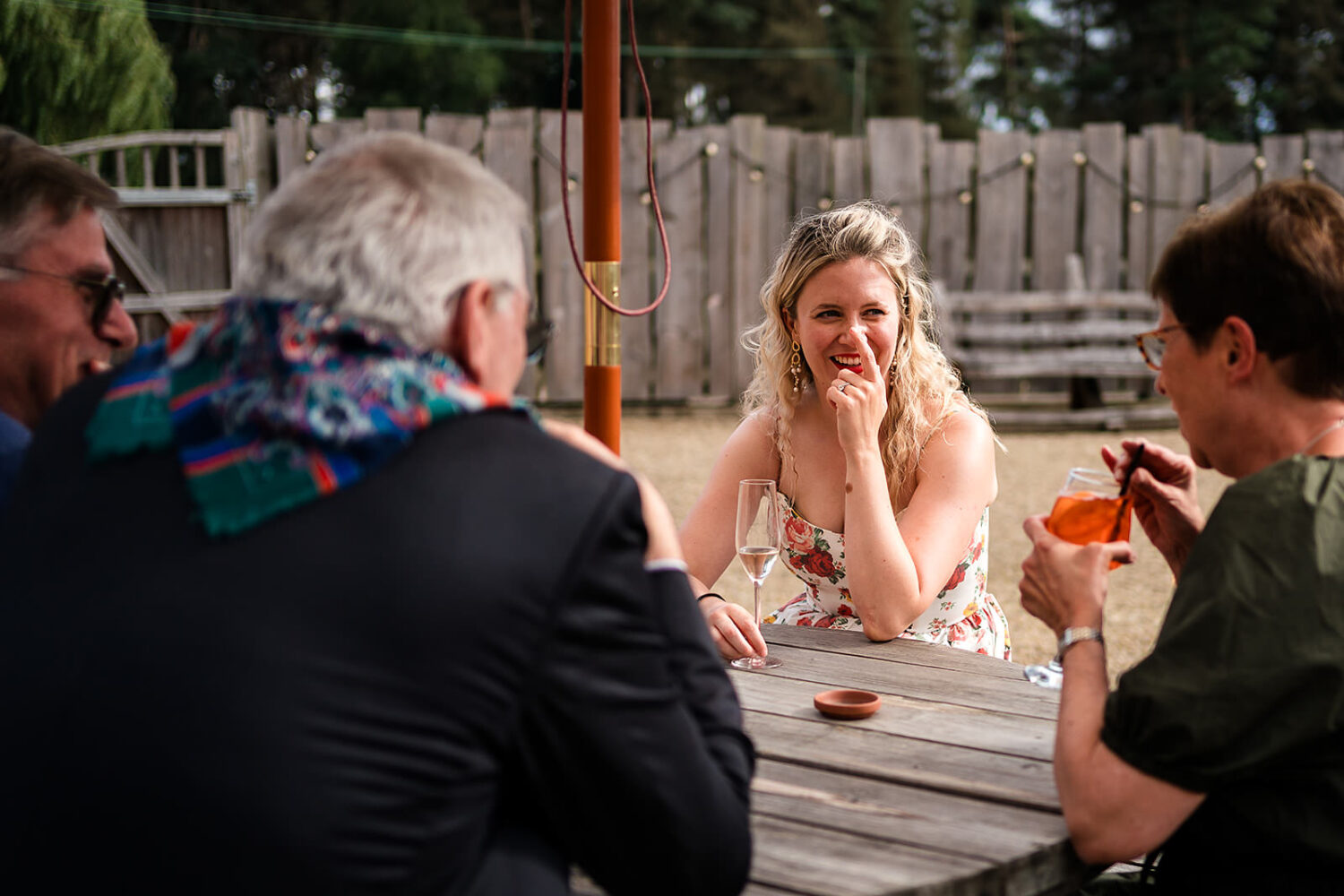 guests enjoy outdoor space at a happy valley wedding
