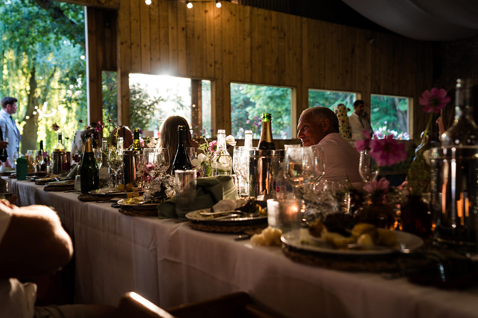 Dining at Happy Valley in the dutch barn by www.lisaandneil.co.uk